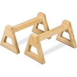 Relaxdays Liegestützgriffe Xl, 2er Set, Parallettes Bambus, Hbt: 20 x 21 x 38 cm, Calisthenics, Handstand Stütze, Natur