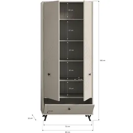 MID.YOU Garderobenschrank Notes 80x190x35 beige