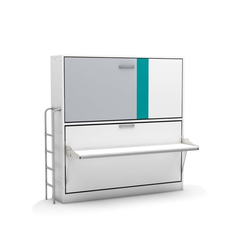 Multimo Klappbett Multimo SMART Etagenbett mit Schreibtisch / Kinderbett / Klappbett horizontal klappbar