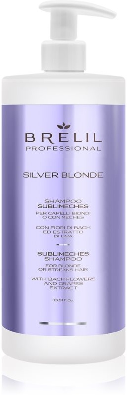 Brelil Professional Silver Blonde Sublimeches Shampoo Shampoo zum Neutralisieren von Gelbstich für blondes und meliertes Haar 1000 ml