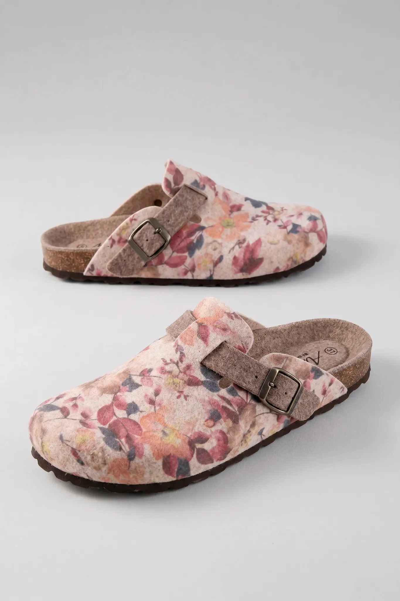 Clog ANISTON SHOES, Damen, Gr. 37, bunt (beige, bunt), Filz, Schuhe Clog, Schlupfschuh, Homeslipper, Hausschuh - NEUE KOLLEKTION
