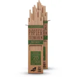 Trinkhalme Papier (40 Stück) 100% biologisch abbaubar - "Natur" Nachhaltige Papierstrohhalme 100% Kraftpapier - robust, stabil und Umweltfreundlich