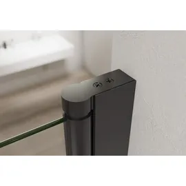 Bernstein Duschabtrennung Bernstein Nano Echtglas 6mm NT209 120x140 cm, Profil Schwarz matt