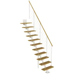 DOLLE Mittelholmtreppe, Metall, 11 Stufen, max. Geschosshöhe - weiss