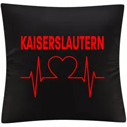 multifanshop Kissenbezug - Kaiserslautern - Herzschlag - Druck rot - Kissen