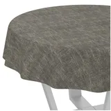 ANRO Tischdecke Alica Leinen Melliert Tischwäsche (Einzelstück 1-tlg), wasserabweisend Melliert Anthrazit Rund 140cm schwarz Rund | Ø 140 cm x 140 cm x 140 cm