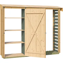 Weka Kaminholzregal Holz 249,4 x 50 x 211 cm graugrün/eiche hell
