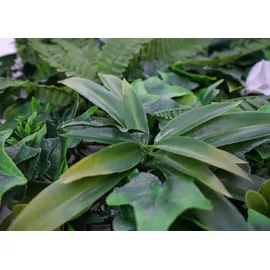 Mendler Wandpaneel HWC-O95, Pflanzenwand Wanddeko Kunstpflanze, In-/Outdoor, 4x je 50x50cm = 1m2 ~ Farn/Efeu