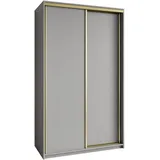 masseno Schwebetürenschrank Nisse 120 x 205 x 60 cm Grau