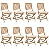 vidaXL Klappbare Gartenstühle 41 x 41 x 91 cm creme 8 St.