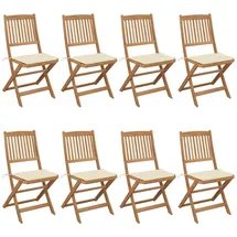 vidaXL Klappbare Gartenstühle 41 x 41 x 91 cm creme 8 St.