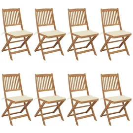vidaXL Klappbare Gartenstühle 41 x 41 x 91 cm creme 8 St.