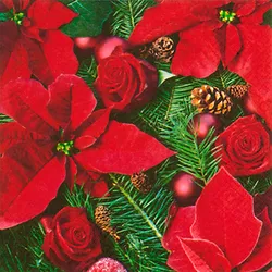 ti-flair 20 Papierservietten 33x33cm Weihnachtsstern Motiv 3lagige Weihnachtsservietten