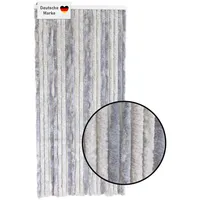 Lemodo Flauschvorhang 90x200cm grau-hellgrau, Fliegenschutz, Türvorhang Wohnwagen