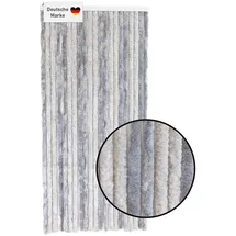 Lemodo Flauschvorhang 90x200cm grau-hellgrau, Fliegenschutz, Türvorhang Wohnwagen
