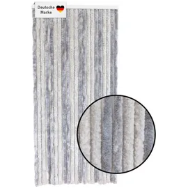 Lemodo Flauschvorhang 90x200cm grau-hellgrau, Fliegenschutz, Türvorhang Wohnwagen