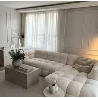 Ecksofa "Aster" - Ottomane Rechts-white - Weiß