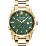 Swiss Alpine Military 7767.1114 Damenuhr Argos gold grün 34mm 10ATM