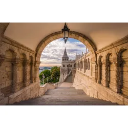 Fototapete PAPERMOON "Fischerbastei Budapest Ungarn", bunt, B:4,00m L:2,60m, Vlies, Tapeten