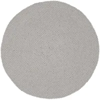 myfelt - Linéa Filzkugelteppich, Ø 140 cm, naturweiß