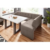 exxpo - sofa fashion Barista 197 x 82 x 265 cm Lederfaserstoff langer Schenkel links argent