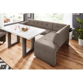 exxpo - sofa fashion Barista 197 x 82 x 265 cm Lederfaserstoff langer Schenkel links argent