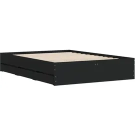 vidaXL Bettgestell mit Schubladen Schwarz 120x200 cm Holzwerkstoff