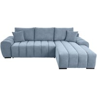 Carryhome Ecksofa, Blau, Textil, Buche, massiv, 3-Sitzer, Füllung: Polyester, seitenverkehrt montierbar, L-Form, 275x180 cm, Liegefunktion, Rücken echt, Wohnzimmer, Sofas & Couches, Wohnlandschaften, Ecksofas