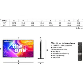 Philips The One 75PUS9000/12 75" 4K QLED Ambilight TV