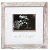 Pearhead Tiny Ideas Love at First Sight Sonogram Picture Frame, Gender Neutral Ultrasound Keepsake, Ideal Pregnancy Gift, Baby Shower and Nursery Decor, Farmhouse Rustic