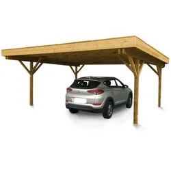 LENNECARport, Doppelcarport mit Flachdach Modell "Barcelona"