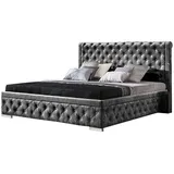 Xlmoebel Schlafzimmer-Set 3-teiliges Schlafzimmer Set: Bett mit 2 Nachttischen, Modernes Design, (Bett / 2x Nachttisch), Hergestellt in Europa schwarz