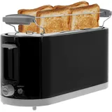 Premium 4 Scheiben XXL langschlitz Toaster Brötchenaufsatz Defrost Funktion
