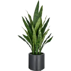 CREATIV green künstliche Pflanze Sansevieria zeylanica im anthrazitfarbenen Kunststofftopf mit Erde, 90cm