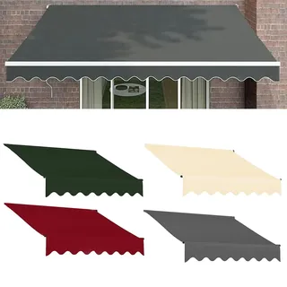 Markise Canvas, Ersatzstoff Fertig Genäht Wasserabweisend, Ohne Rahmen, UV Schutz, Premium Markisenstoff, for Terrasse, Balkon, Markisen Ersatzstoff, Grün/Rot/Grau/Beige, 2/3/4/5/6/7m(Gray,(8.2x6.5ft)
