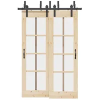 VidaXL Schiebetürbeschlag-Set 152,5 cm Stahl Schwarz