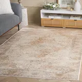 Safavieh Teppich, rechteckig, Vintage-Medaillon, geflochten, Kollektion Atlante, Weiß/Elfenbein/Beige, 160 x 231 cm, Viskose