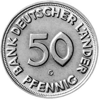 Die seltenste Münze der BRD - 50 Pfennig "Bank deutscher Länder" 1950 Prz. G