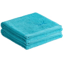 Sansibar Sylt Handtuch Set Sansibar Sylt Handtuch 2er Set Frottier-Serie „Classic“, (2er Set), mit hochwertiger Sansibar Säbel-Stickerei blau