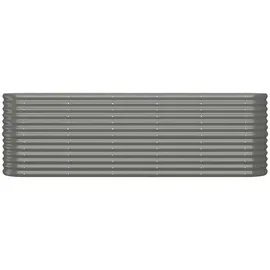 vidaXL Hochbeet Pulverbeschichteter Stahl 224 x 40 x 68 cm Grau