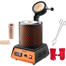 Vevor digitaler Goldschmelzofen Maschine mit 3 kg Keramiktiegel, elektrischer Schmelzofen 1350 W max. 1150 °C, Metallschmelzofen Set für Schmuckh...