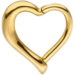 Nasenpiercing JOBO, gold (goldfarben), Piercings, Damen, Edelstahl, Segmentring Herz Edelstahl goldfarben
