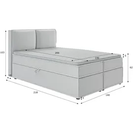 s-style möbel Uma 140 x 200 cm H3 Silber
