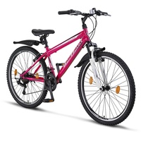 Chillaxx Bike Escape Premium Mountainbike in 24 und 26 Zoll Fahrrad für Mädchen Jungen Herren und Damen - 21 Gang Schaltung (26 Zoll, Rosa-Weiß V-Bremse)