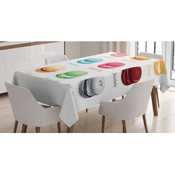 Abakuhaus Tischdecke Farbfest Waschbar Für den Außen Bereich geeignet Klare Farben, Tee-Party Bunte Macarons bunt 140 cm x 200 cm