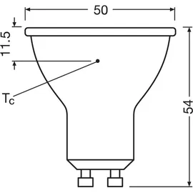 Osram LED PAR16 mit 1.3 W, 240 lm, kaltweiß (4000 K) aus bleifreiem Glas mit GU10 Sockel in der Energieeffizienzklasse A, 50 mm Durchmesser, IP20.