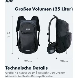 Aaron Fahrradrucksack 25 l Schwarz
