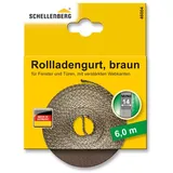 Schellenberg 46004 Rolladengurt 14 mm x 6,0 m System MINI, Rollladengurt, Gurtband, Rolladenband, braun