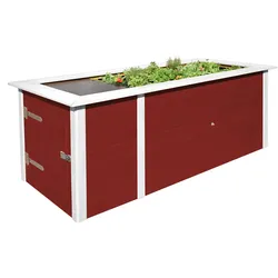 Weka Profi-Hochbeet 669 mit Stauraum und Ablage - schwedenrot