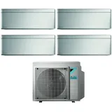 Bluevolution Quadri Split Inverter Klimagerät Serie stylish total silver ftxa-bs 12+12+12+12 mit 4MXM80N R-32 Wi-Fi Integrated 12000+12000+12000